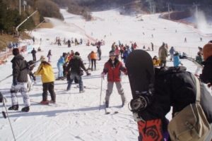 Snow skiing in Korea